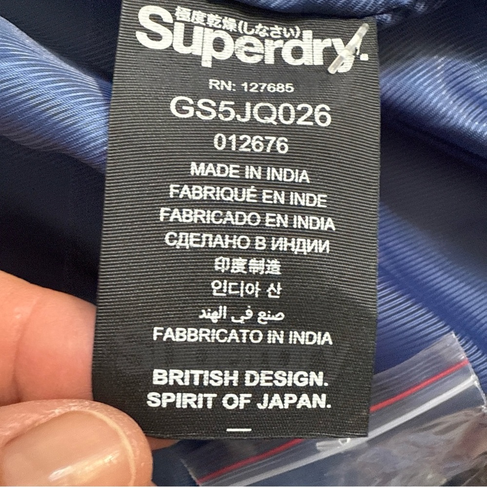Superdry Black Leather Motorcycle Jacket Fitted Tailored - Picture 9 of 11